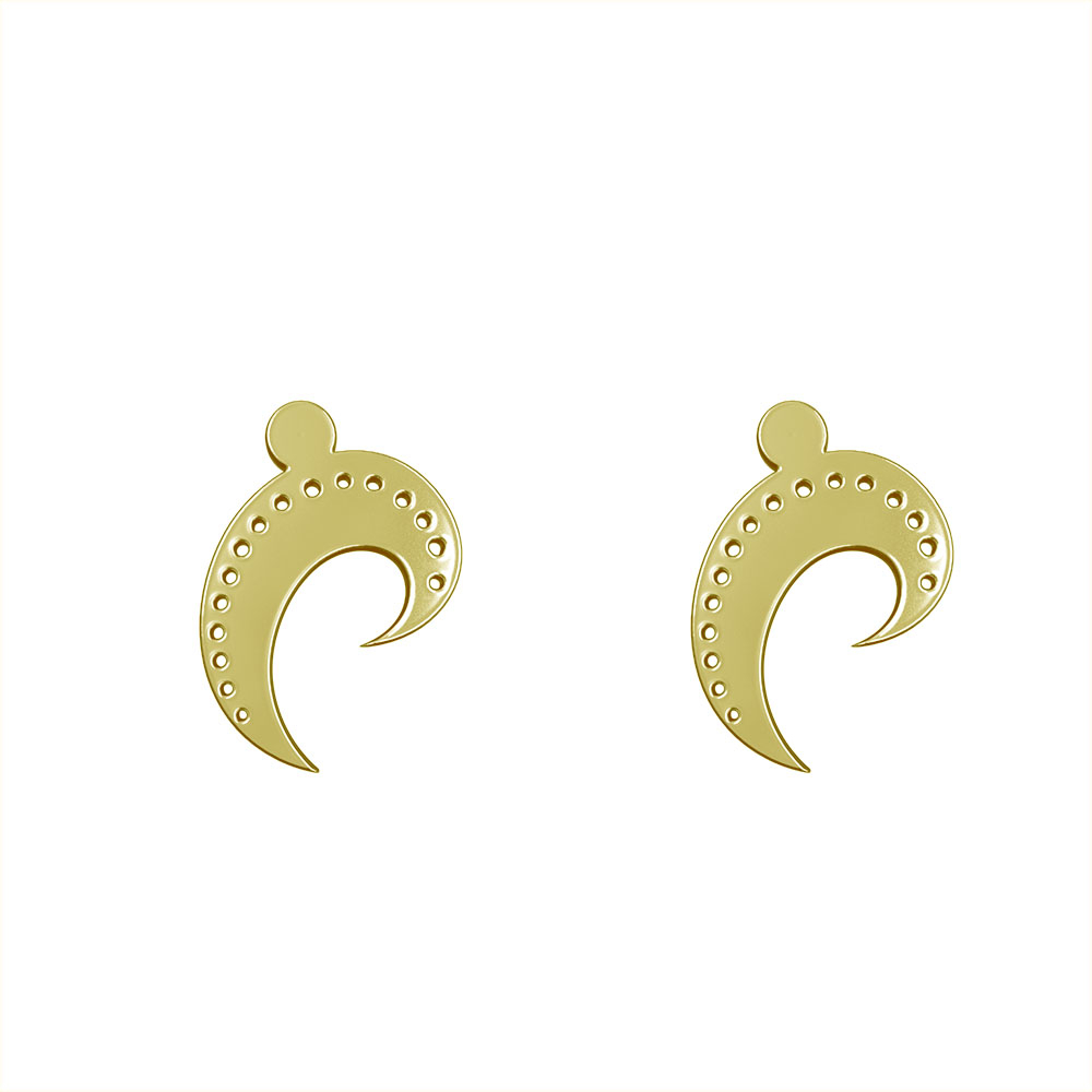 گوشواره طلا 18 عیار زنانه مدوپد مدل بته جقه کد GA1-11984