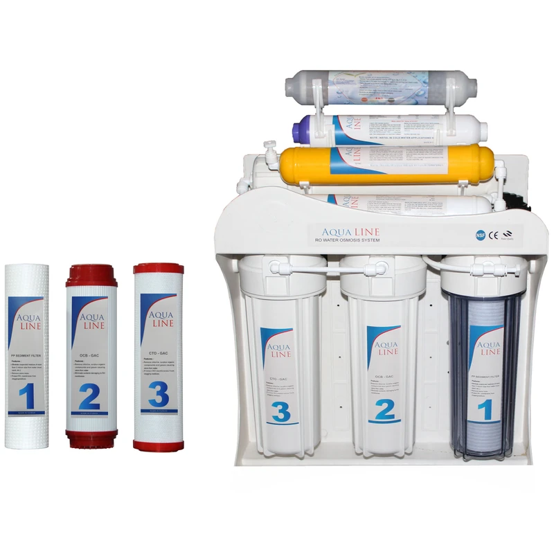 دستگاه تصفیه کننده آب آکوا لاین مدل RO-LINE 8 ECO همراه فيلتر مجموعه 3 عددي