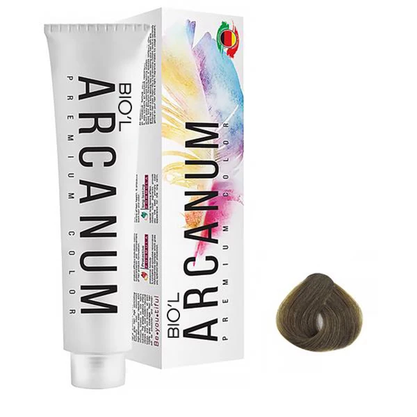 رنگ مو بیول مدل Arcanum شماره 7.7 حجم 100 میلی لیتر رنگ بلوند زیتونی متوسط