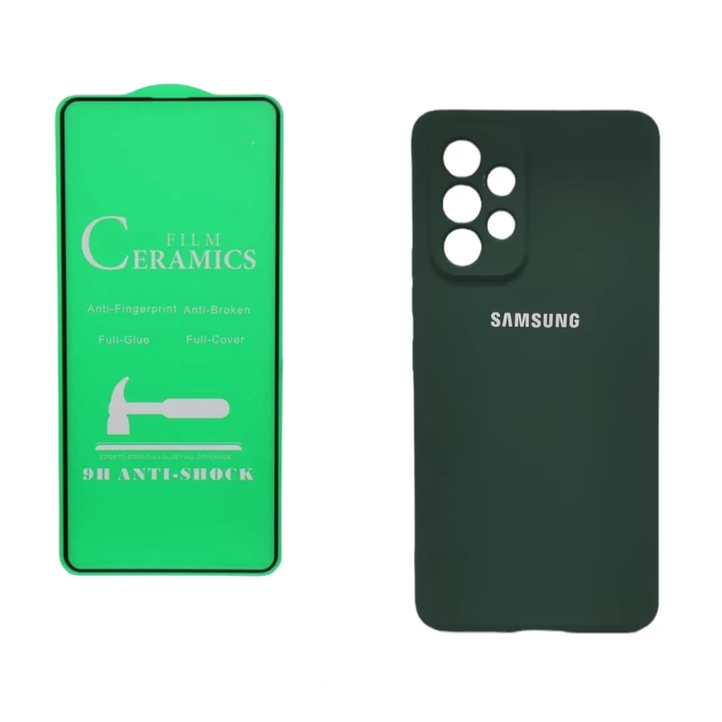 کاور مدل سیلیکونی مناسب برای گوشی موبایل سامسونگ Galaxy A33 به همراه محافظ صفحه نمایش