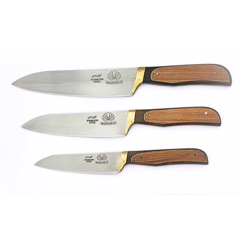 ست چاقو آشپزخانه زنجان احمدی مدل مروارید مجموعه 3 عددی