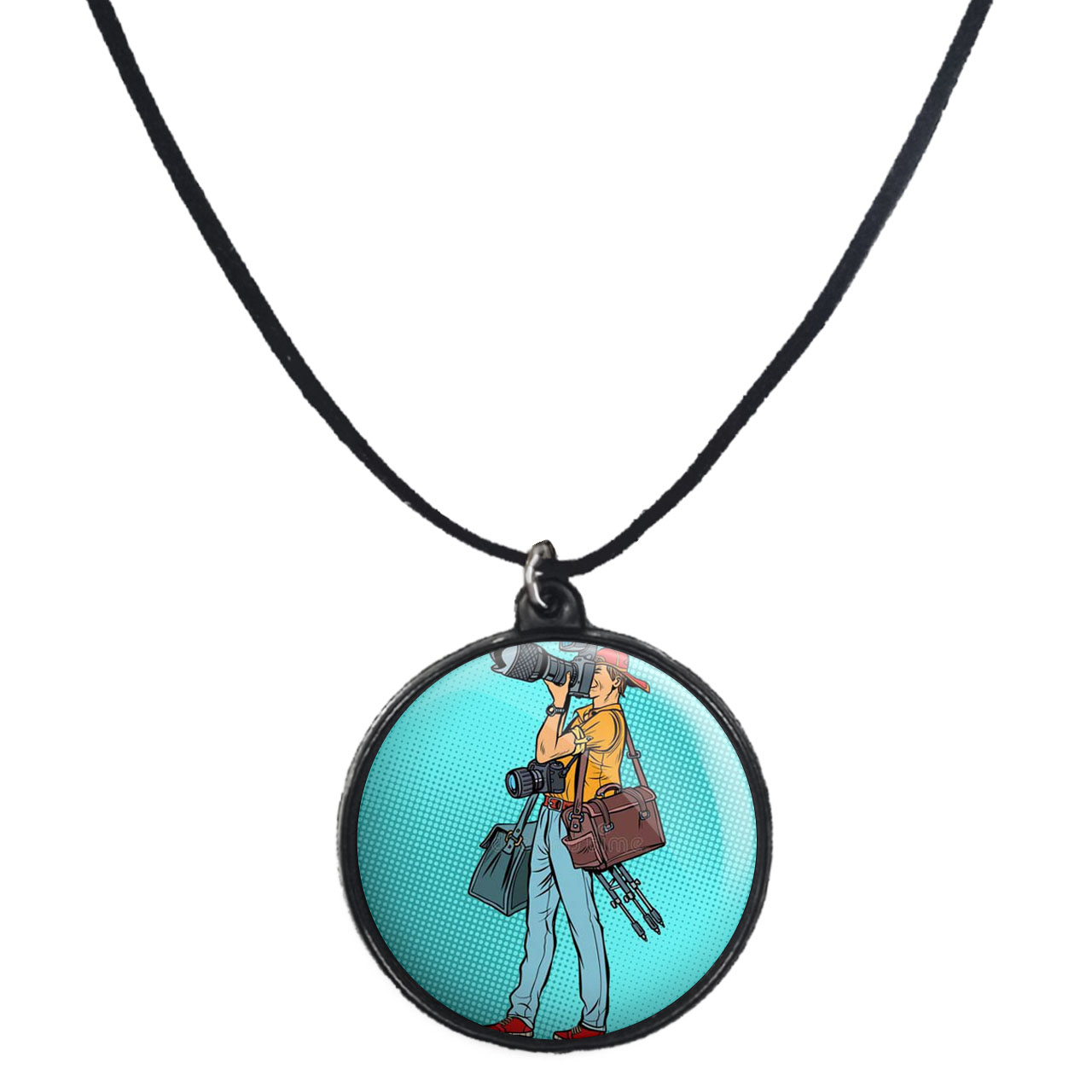 گردنبند پرمانه طرح عکاس کد pmb.12670 مدل دو طرفه