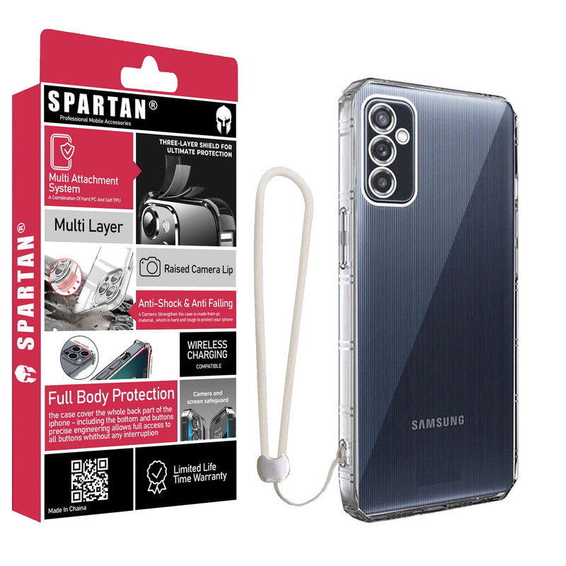 کاور اسپارتان مدل Airbag Four-Sided Apple Strap مناسب برای گوشی موبایل سامسونگ Galaxy A56 به همراه بندآویز