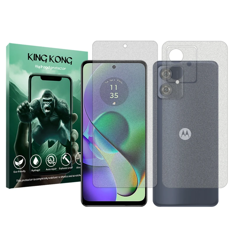 محافظ صفحه نمایش مات کینگ کونگ مدل Tough مناسب برای گوشی موبایل موتورولا Moto G54 به همراه محافظ پشت گوشی