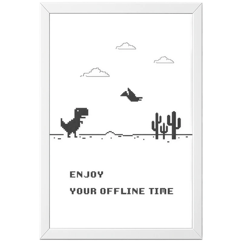 تابلو بکلیت طرح Enjoy Your Offline Time مدل W-po2067 فریم سفید