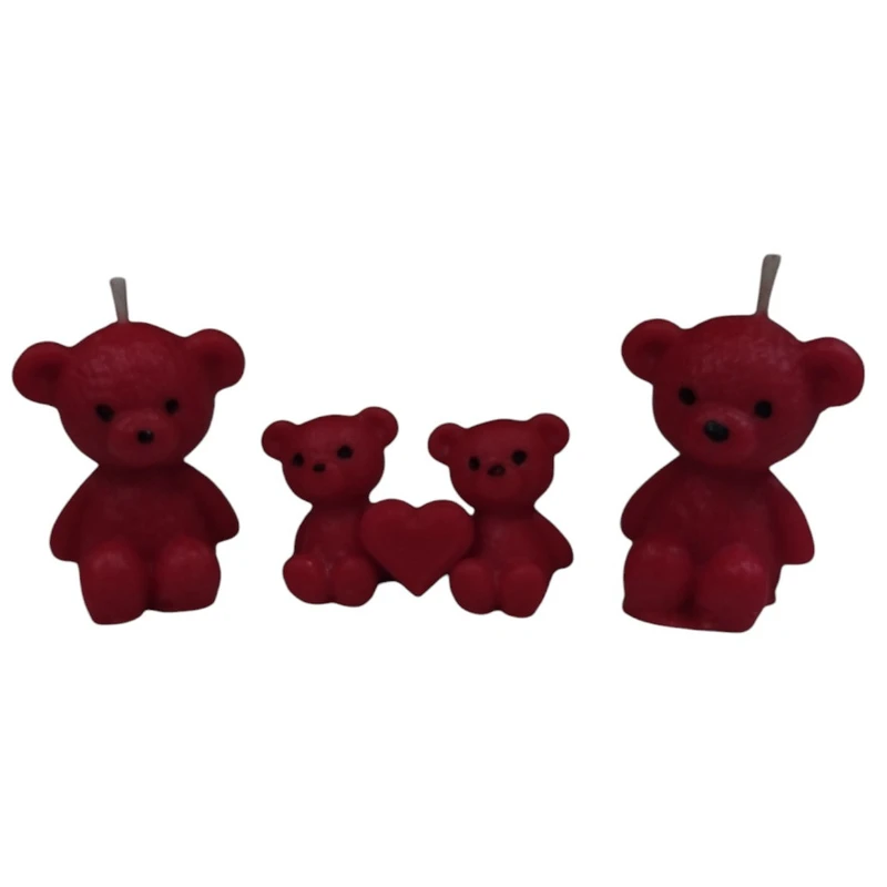 شمع دست ساز مدل خرس عاشق  love-1 بسته 4 عددی