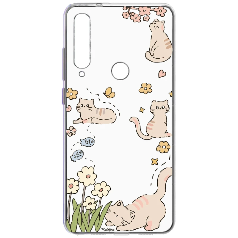 کاور مدل Flower & Cat مناسب برای گوشی موبایل هوآوی Y6P