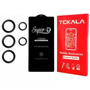 محافظ لنز دوربین تیسیکالا مدل رینگی مناسب برای گوشی موبایل سامسونگ Galaxy S25 ultra به همراه محافظ صفحه نمایش 