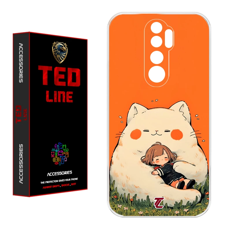 کاور تدلاین طرح گربه نارنجی کد 1138 مناسب برای گوشی موبایل شیائومی Redmi Note 8 Pro