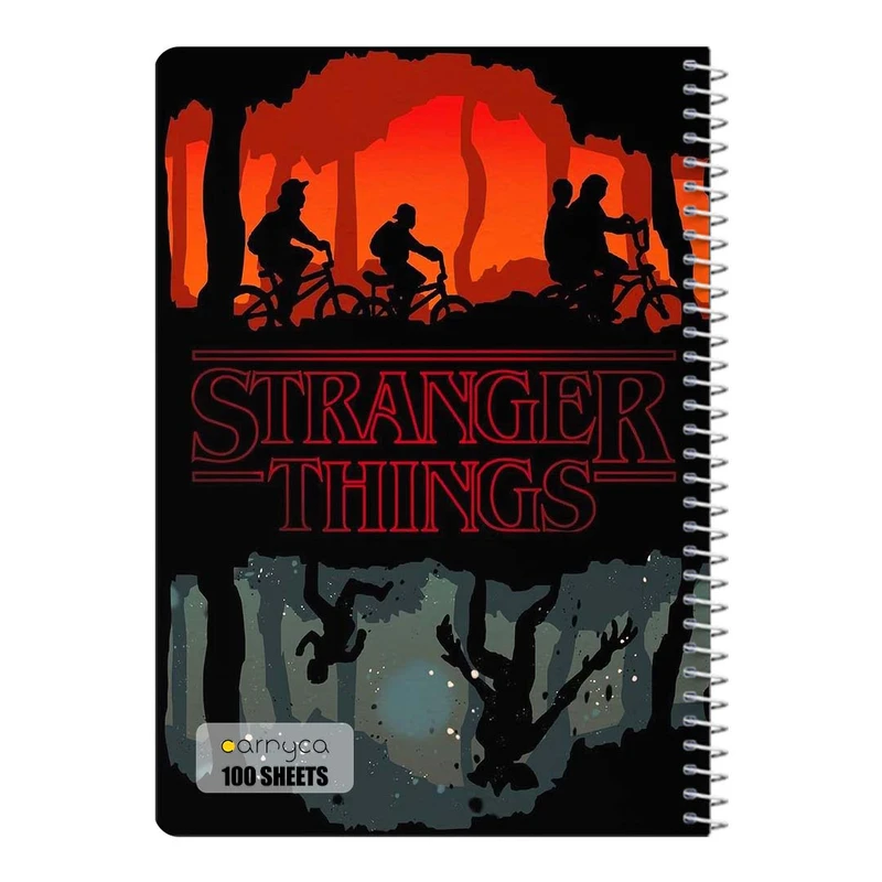 دفتر مشق 100 برگ سیمی کارنیکا طرح چیزهای عجیب Stranger Things کد 55741