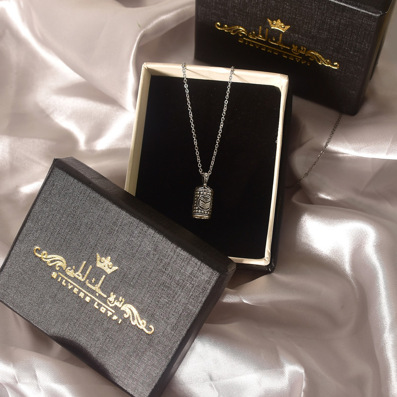 آویز گردنبند نقره نقره جات لطفی طرح مکه کد JHN014