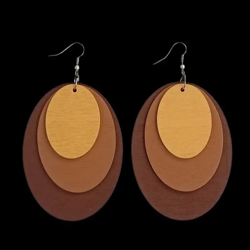 گوشواره زنانه مدل چوبی