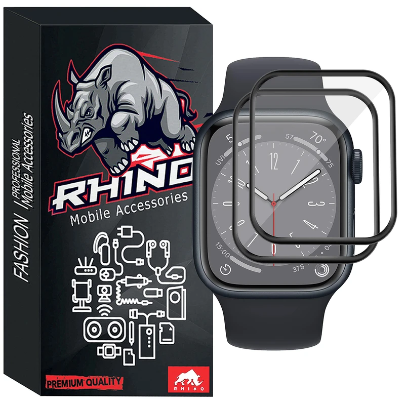 محافظ صفحه نمایش راینو مدل PMMA مناسب برای اپل واچ سری 8 45 میلی متر بسته 2 عددی