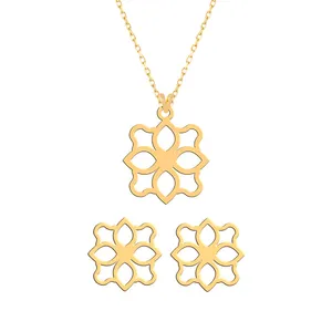 نیم ست طلا 18 عیار زنانه فرشته طرح اسلیمی WHSLZ-000005