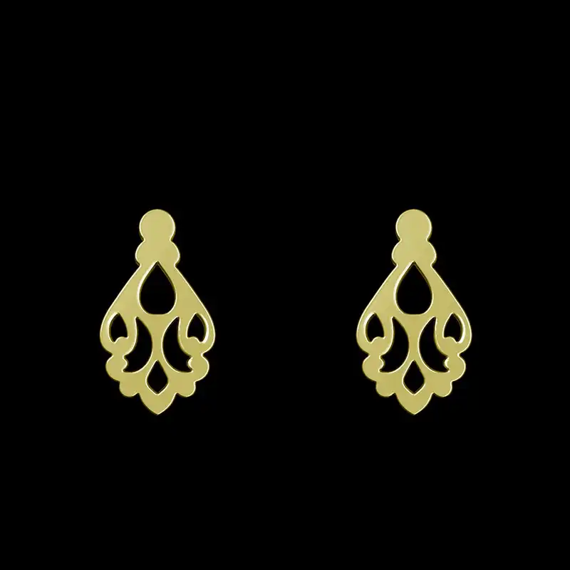 گوشواره طلا 18 عیار زنانه مدوپد مدل هندسی کد GA1-15181