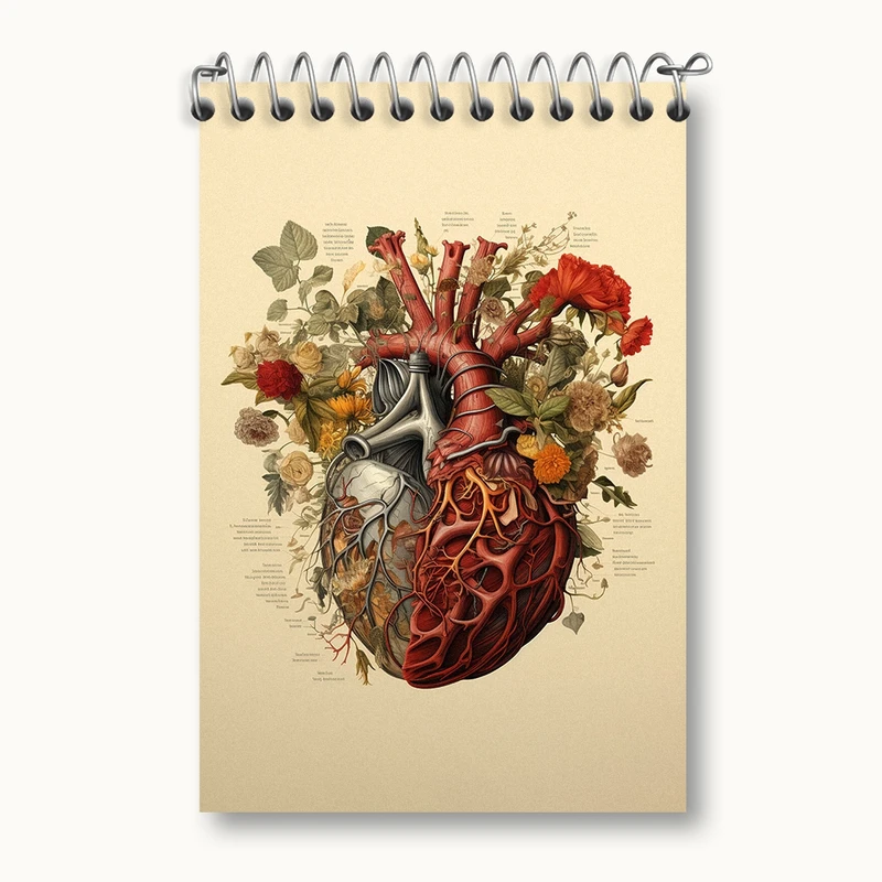 دفتر یادداشت 50 برگ خندالو مدل قلب و گل کد F497