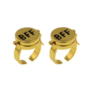 انگشتر برانت طرح دوستی باب اسفنجی و پاتریک نگین چرخان بسته دو عددی