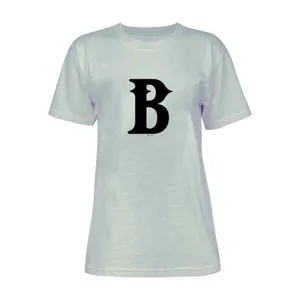 تی شرت آستین کوتاه زنانه مدل حرف B کد L220 رنگ طوسی