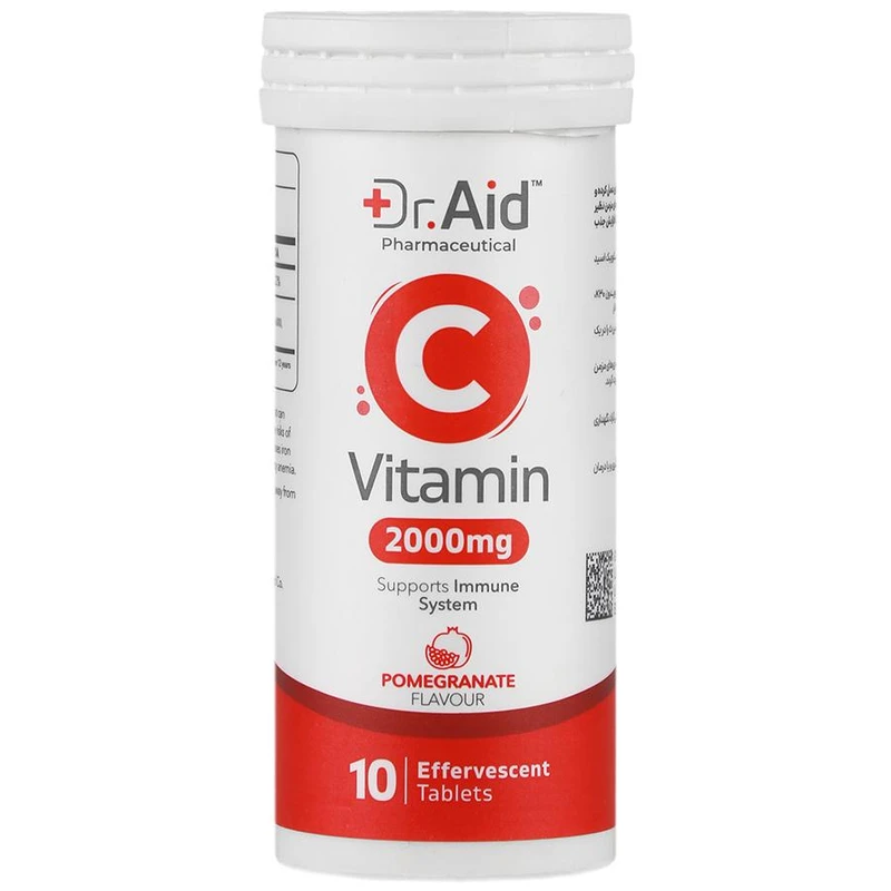 قرص جوشان ویتامین سی 2000 میلی گرم دکتر آید بسته 10 عددی