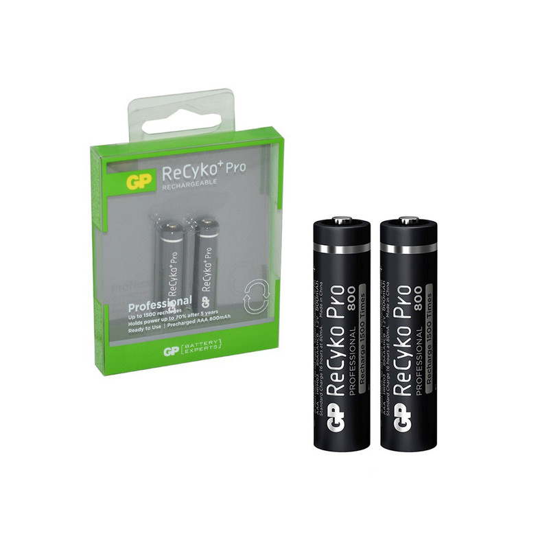 شارژر باتری دیجیتال سی.اف.ال مدل DET-105P به همراه بسته 2 عددی باتری نیم قلمی شارژی GP 800mAh