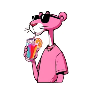 برچسب لپ تاپ طرح پلنگ صورتی کد 01