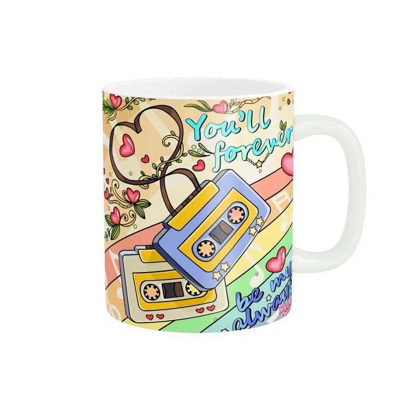 ماگ پادآفرین مدل عشق طرح قلب LOVE گل کد PM1577