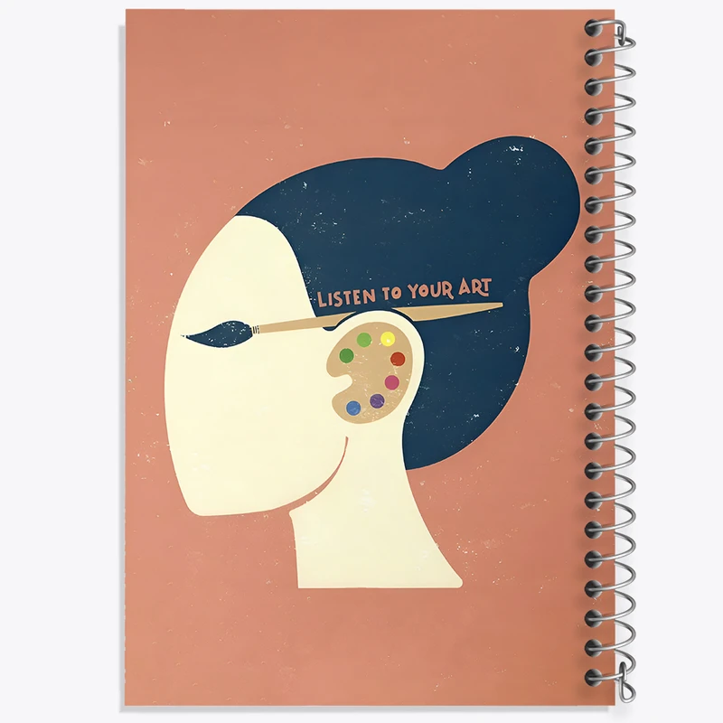 دفتر ژورنال نویسی 50 برگ خندالو مدل نقطه ای طرح Listen To Your Art کد N4343
