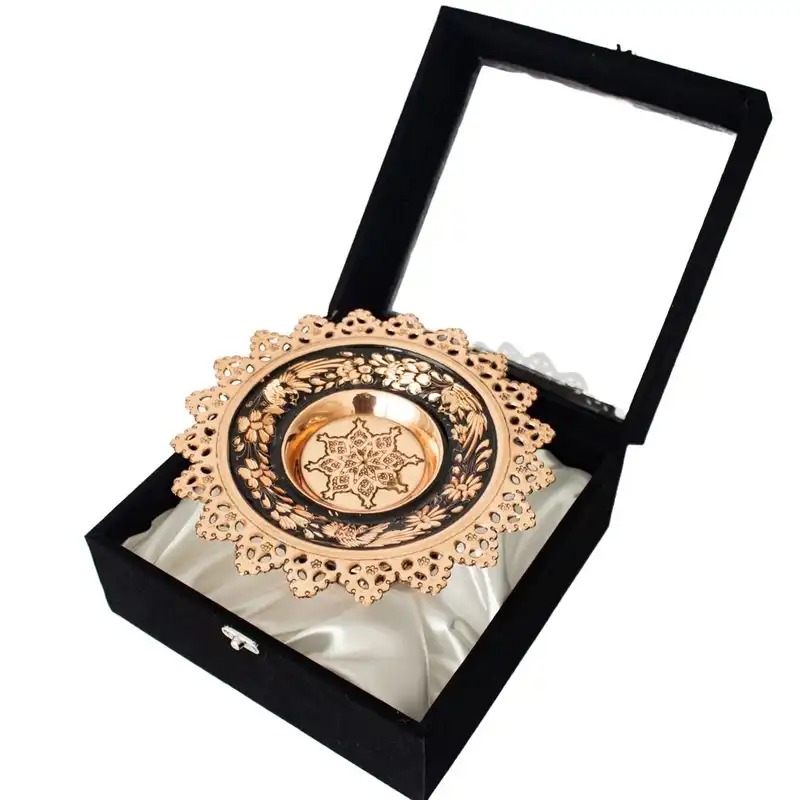 شیرینی خوری مسی مدل الماس تراش کد JL04