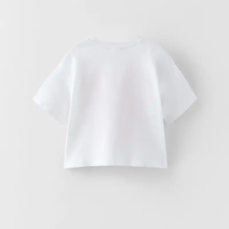 تی شرت آستین کوتاه دخترانه مدل کراپ قلبی