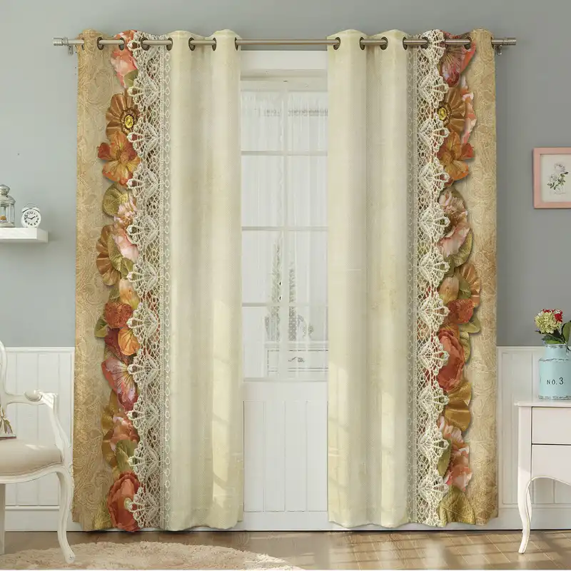 پرده نیروانا طرح سنتی مدل مخمل کد 4712 سایز 140×280 سانتی متر