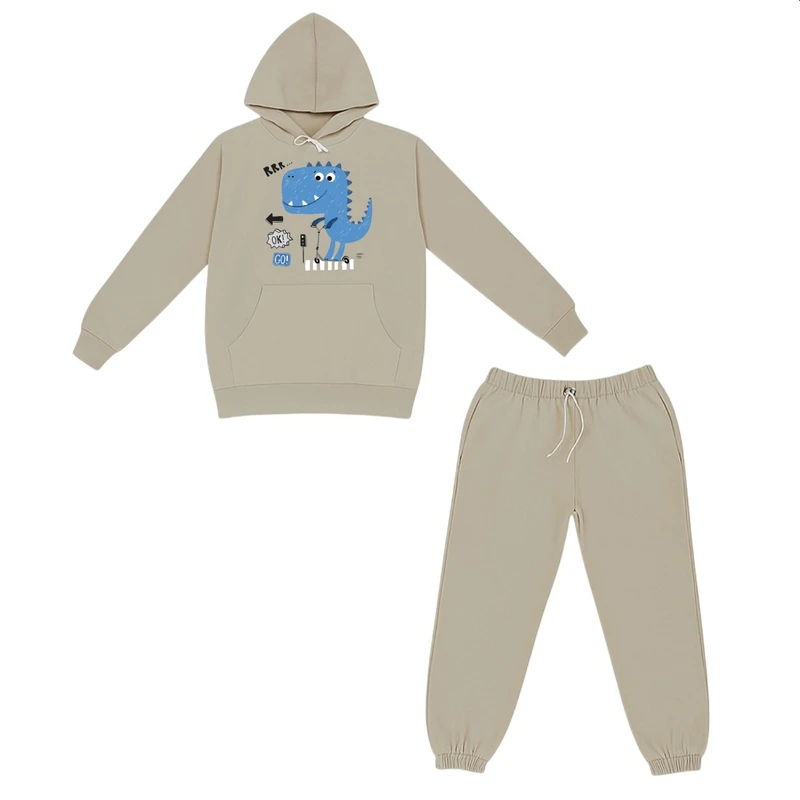 ست هودی و شلوار راحتی بچگانه مدل دایناسور کد p5 