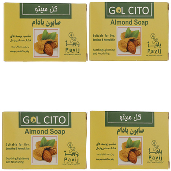 صابون شستشو گل سیتو مدل بادام وزن 100 گرم مجموعه 4 عددی