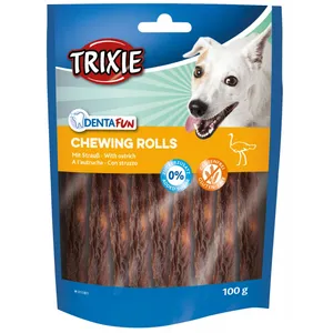 تشویقی سگ تریکسی مدل CHEWING ROLLS with OSTRICH وزن 100 گرم