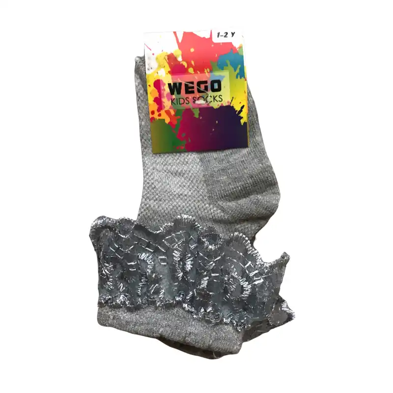 جوراب دخترانه مدل لبه تور دار مدل wdt