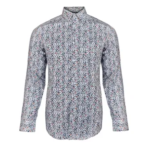 پیراهن آستین بلند مردانه کیابی مدل اسلیم فیت هاوایی