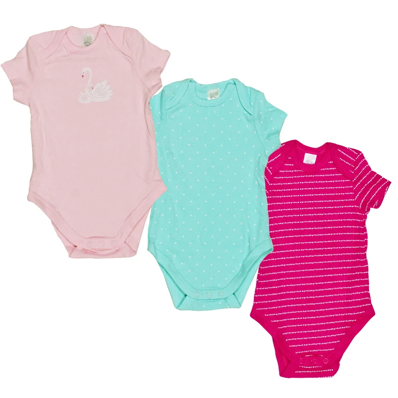 بادی آستین کوتاه نوزادی سی اند ای مدل bd681 مجموعه 3 عددی