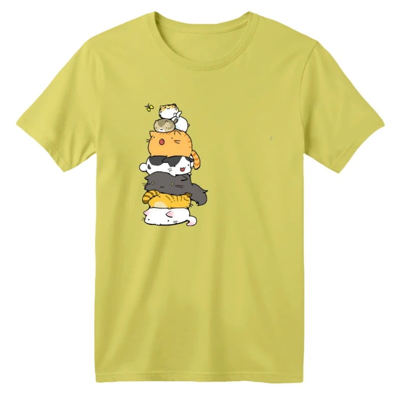 تی شرت آستین کوتاه بچگانه مدل گربه کد ۶