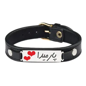 دستبند زنانه گیلواره زراوشان مدل چرم طبیعی اسم پارمیدا کد CLK53