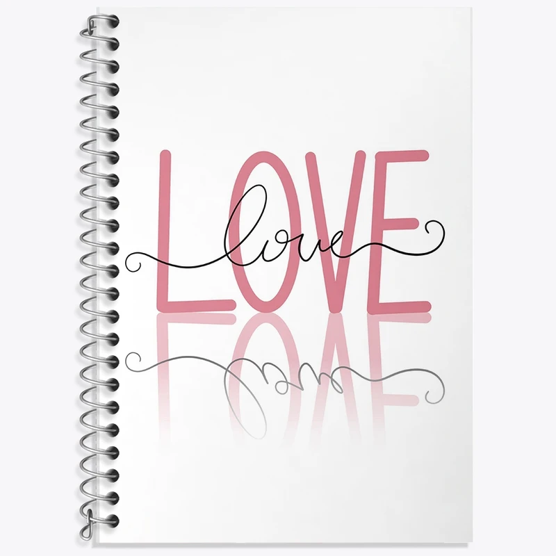 دفتر زبان 50 برگ خندالو مدل سه خط طرح عاشقانه (Love) کد F1539