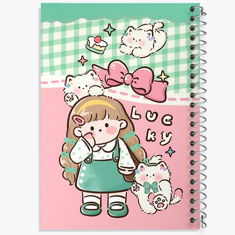 دفتر شطرنجی 50 برگ خندالو طرح دخترانه کیوت کد N3906