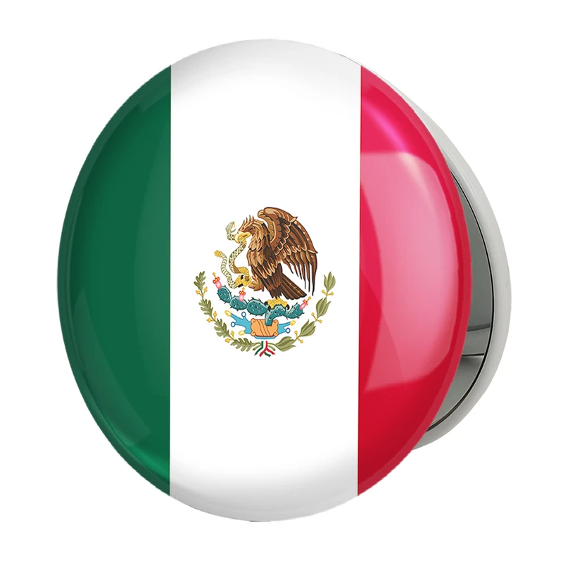 آینه جیبی خندالو طرح پرچم مکزیک مدل تاشو کد 20477 