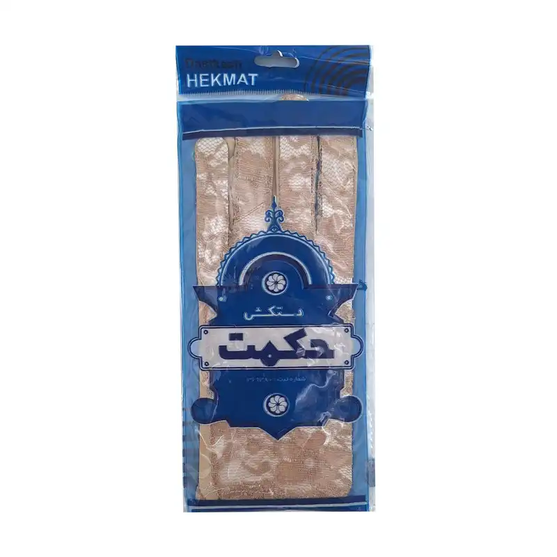 دستکش زنانه حکمت مدل گیپور کد 1097 رنگ کرم