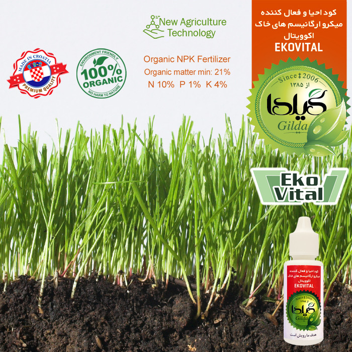 کود مایع احیا کننده میکروارگانیسم های خاک گیلدا مدل EKOVITAL حجم 30 میلی لیتر