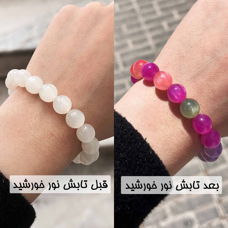 ست هدیه زنانه مدل مروارید عشق طبیعی  کد 771 به همراه دستبند آفتاب پرست و باکس گل پیونی
