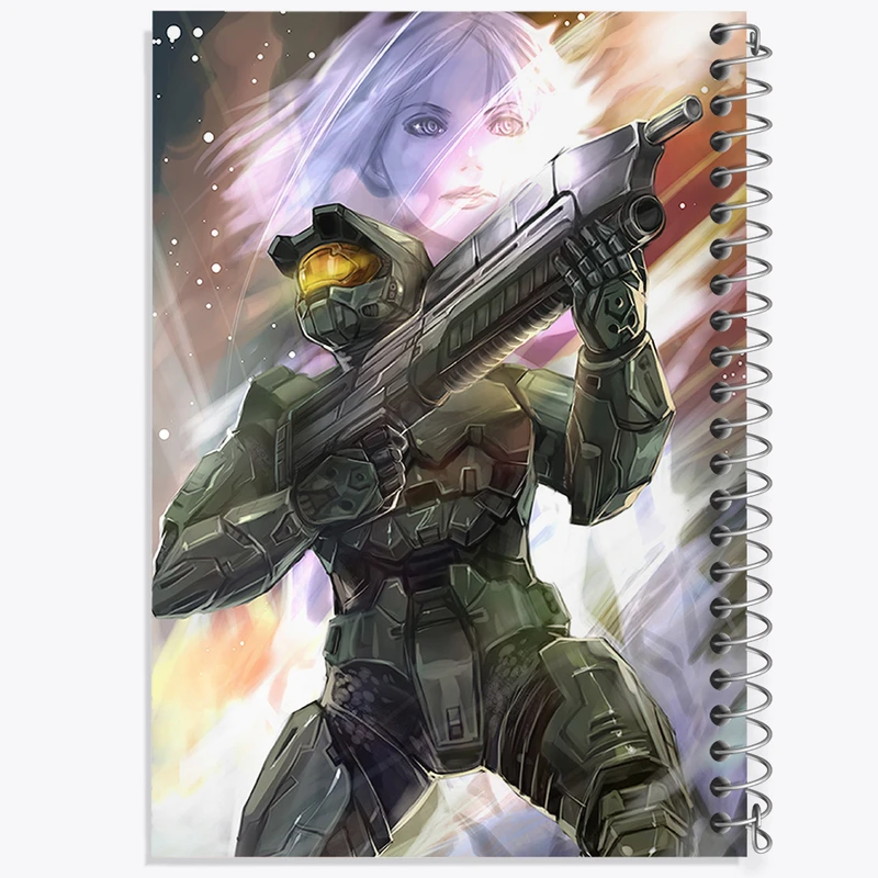 دفتر ژورنال نویسی 50 برگ خندالو مدل نقطه ای طرح بازی هیلو (Halo) کد 31503