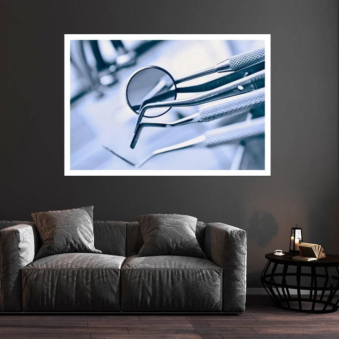 تابلو بکلیت طرح ابزار مطب دندانپزشکی مدل قاب شاسی W-s9492