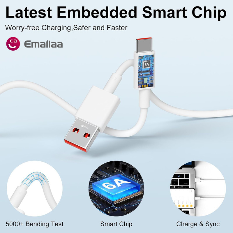 شارژر دیواری 67 وات ایمالا مدل 67W HyperCharge به همراه کابل تبدیل USB-A به USB-C