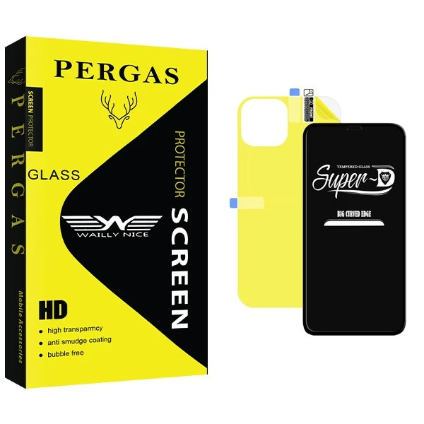 محافظ صفحه نمایش وایلی نایس مدل Pergas SuperD مناسب برای گوشی موبایل اپل iPhone 12 Pro Max  به همراه محافظ پشت گوشی