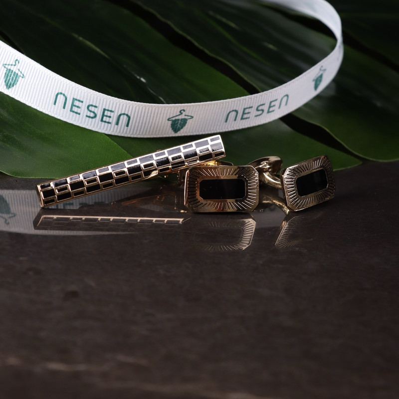 ست دکمه سردست و گیره کراوات مردانه نسن مدل ST2