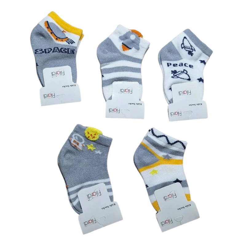 جوراب ساق کوتاه نوزادی مدل فیلاردی کد ۰۸۰۰ مجموعه ۵ عددی